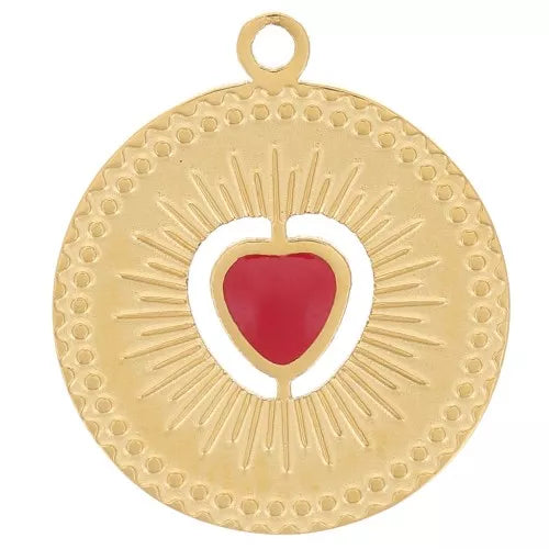 Mini charm - coeur rouge